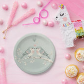 Sweet Pastel Love Birds: Whimsical Valentine’s Day ペーパープレート (パーティー)