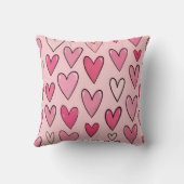 Sweet Pastel Pink Hearts Seamless Pillow クッション (裏面)