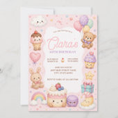 Sweet Pastel Treats Watercolor バースデー 招待状 (正面)