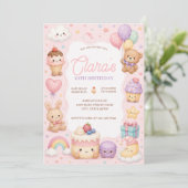 Sweet Pastel Treats Watercolor バースデー 招待状 (スタンド正面)