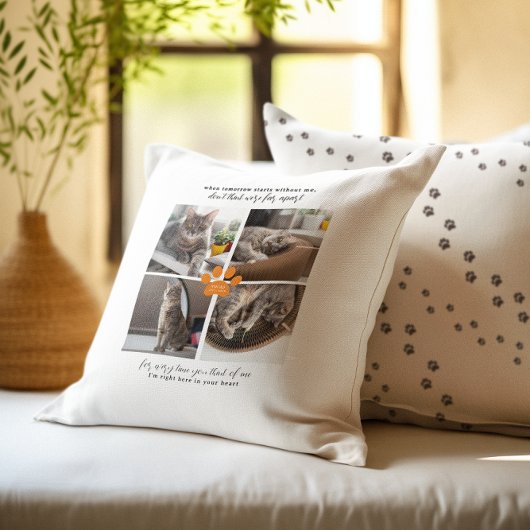 Sweet Paw Prints パーソナライズされた Pet Memorial写真 クッション