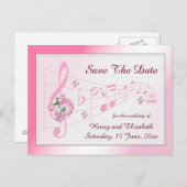 Sweet PeaとMusic Save The Date Card 案内ポストカード (正面/裏面)