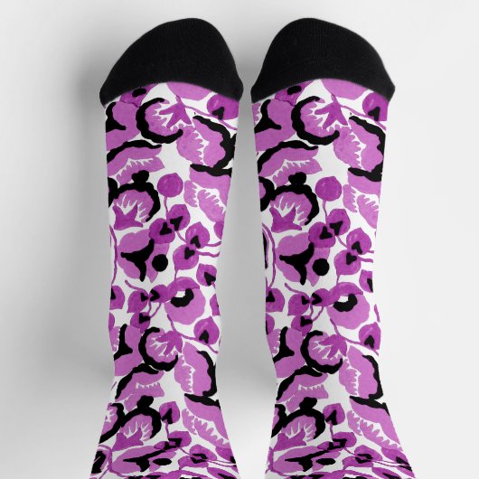 Sweet Pea (Berry) Fine Art ソックス (上部)