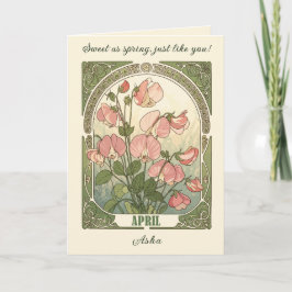 Sweet Pea Birth Month Flower Medley カード