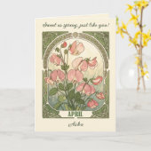 Sweet Pea Birth Month Flower Medley カード (黄色い花)