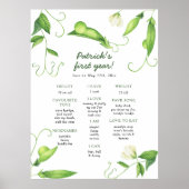 Sweet Pea First Birthday Milestone Birthday ポスター (正面)