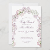 Sweet Pea flower arch Baby brunch elegant lavender 招待状 (正面)