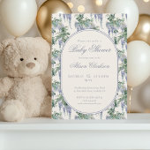 Sweet Pea flower arch Baby brunch elegant lavender 招待状