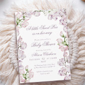 Sweet Pea flower arch Baby brunch elegant lavender 招待状