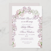 Sweet Pea flower arch Baby brunch elegant lavender 招待状 (正面/裏面)