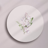 Sweet Pea flower Baby brunch elegant Round  招待状