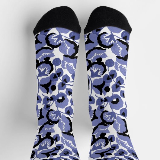 Sweet Pea (Periwinkle) Fine Art ソックス (上部)