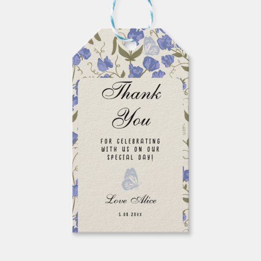 Sweet Pea Thank You For 祝's Here We ギフトタグ (正面)