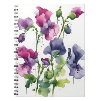 Sweet Pea - Watercolor flowers ノートブック