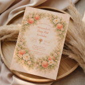 Sweet Peach 1st Birthday 招待状