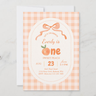 Sweet Peach 1st Birthday Invitation 招待状