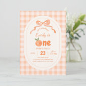 Sweet Peach 1st Birthday Invitation 招待状 (スタンド正面)