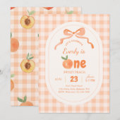 Sweet Peach 1st Birthday Invitation 招待状 (正面/裏面)