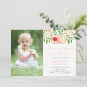 Sweet Peach Birthday Party for Girl Photo 招待状 (スタンド正面)