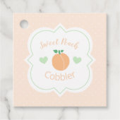 Sweet Peach Cobbler Elegant Baby Shower フェイバータグ (正面)
