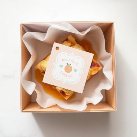 Sweet Peach Cobbler Elegant Baby Shower フェイバータグ