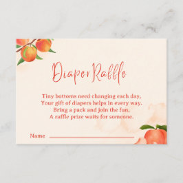 Sweet Peach Diaper Raffle Card – Fruit-Themed エンクロージャーカード