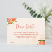Sweet Peach Diaper Raffle Card – Fruit-Themed エンクロージャーカード (スタンド正面)