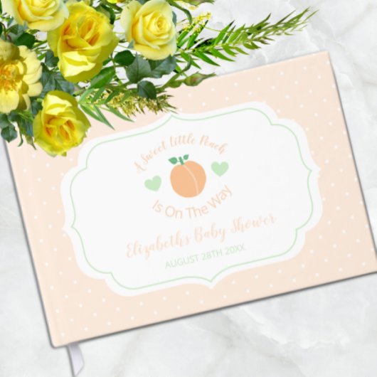 Sweet Peach Elegant Baby Shower ゲストブック