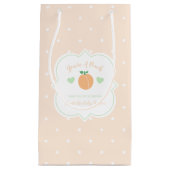 Sweet Peach Elegant Baby Shower スモールペーパーバッグ (正面)