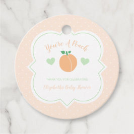 Sweet Peach Elegant Baby Shower フェイバータグ