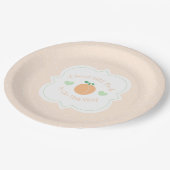 Sweet Peach Elegant Baby Shower ペーパープレート (アングル)