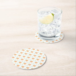 Sweet Peach Elegant Baby Shower ラウンドペーパーコースター