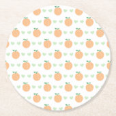 Sweet Peach Elegant Baby Shower ラウンドペーパーコースター (正面)