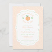 Sweet Peach Elegant Baby Shower 招待状 (正面)