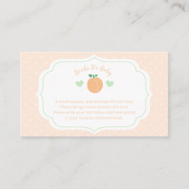 Sweet Peach Elegant Baby Shower Books For Baby エンクロージャーカード