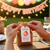 Sweet Peach First Birthday Thank You ギフトタグ