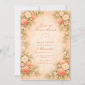 Sweet Peach Garden Bridal Shower 招待状 (正面)