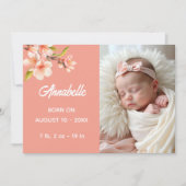 Sweet Peach Multi Photo Baby 案内状 (正面)