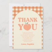 Sweet Peach Orange Birthday Party サンキューカード (正面)