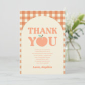 Sweet Peach Orange Birthday Party サンキューカード (スタンド正面)