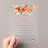 Sweet Peach Orchard Baby Shower アクリル招待状 (インサイチュ (ポータブル))