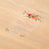 Sweet Peach Orchard Baby Shower アクリル招待状 (レイダウン)