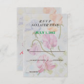 SWEET PEASカスタマイズ可能なRSVPカード 出欠カード (正面/裏面)