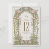 Sweet Peas Wedding Table Number Card 招待状 (正面)