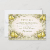 Sweet Perfect Pair Pear Bridal Shower サンキューカード (正面)