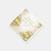 Sweet Perfect Pair Pear Bridal Shower スタンダードカクテルナプキン (角)