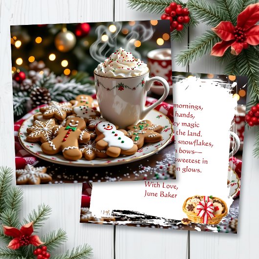 Sweet Personalized Christmas | コーヒーとクッキー カード