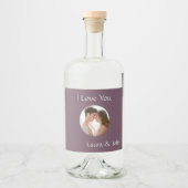 Sweet Personalized Couple Photo & Names Label Set リキュールボトルラベル (正面)