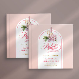 Sweet petals and prosecco blush gold guest book ゲストブック