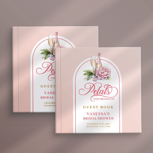 Sweet petals and prosecco blush gold guest book ゲストブック